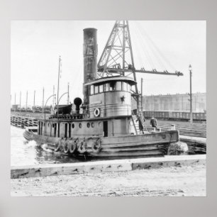 Altes Jersey City:  Eisenbahn-Schlepper Poster