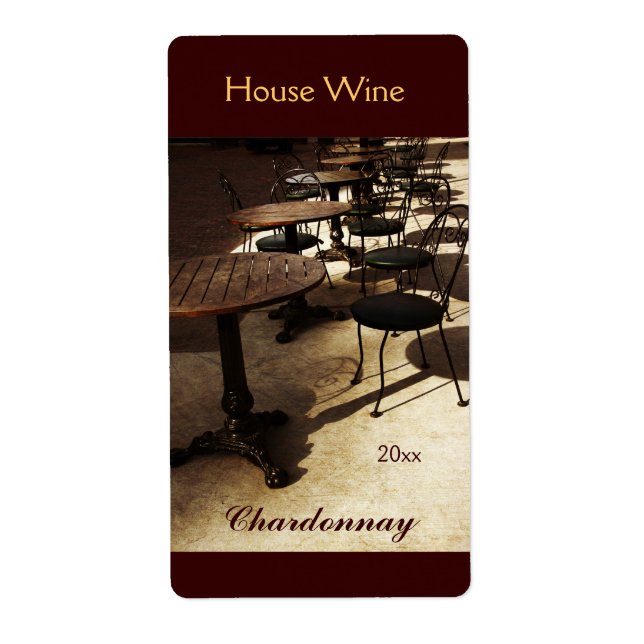 Altes Kaffeehaus Weinflaschenlabel (Vorne)