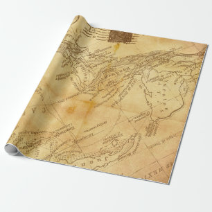 altes Kartenhintergrundpapier Geschenkpapier
