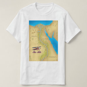Altes Kartenposter im Vintagen Stil des Nils T-Shirt