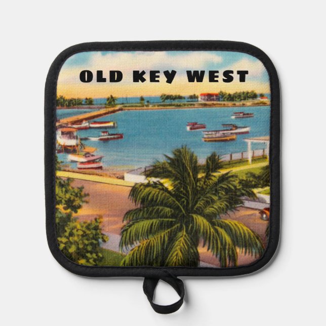Altes Key West Florida mit Garrison Bight  Topflappen (Vorderseite)