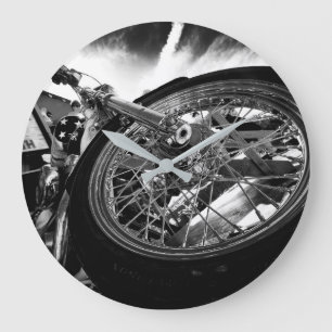 altes klassisches Motorrad Große Wanduhr