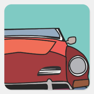 Altes Klassisches Oldtimer-Auto Quadratischer Aufkleber