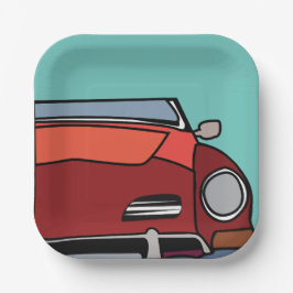 Altes klassisches Vintage Auto Geburtstag Pappteller