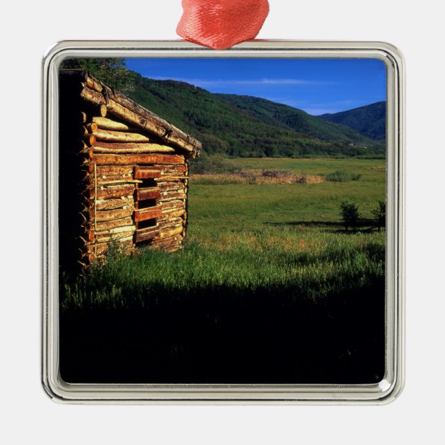 Altes Klotzgehöft nahe Park City, Utah. (P.R.) Silbernes Ornament (Vorne)