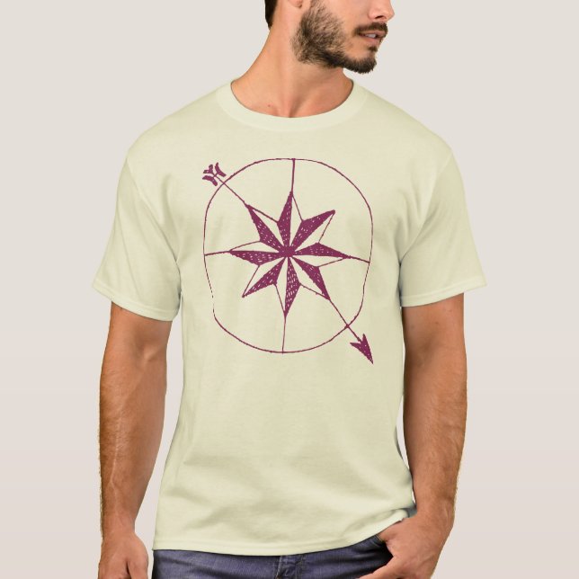 Altes Kompass-Antiken-Karten-Kollektor-Symbol T-Shirt (Vorderseite)