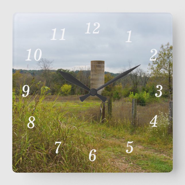 Altes Land Silo Landschaftswall Uhr (Vorderseite)