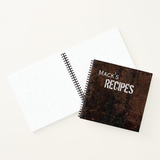Altes Leder aussehen Personalisiert Rezept Notizbuch (Innenseite)