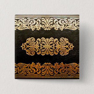 Altes Lederbuchcover Button