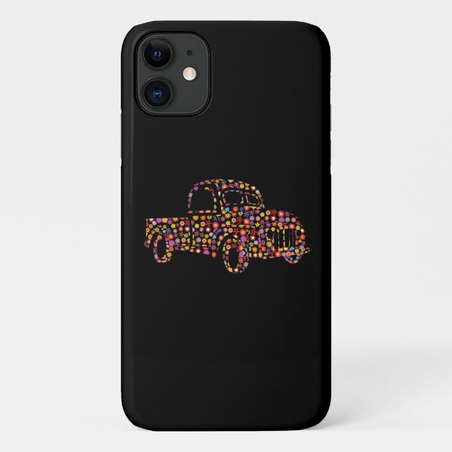 Altes Lieferwagen LKW Blume Muster Case-Mate iPhone Hülle (Rückseite)