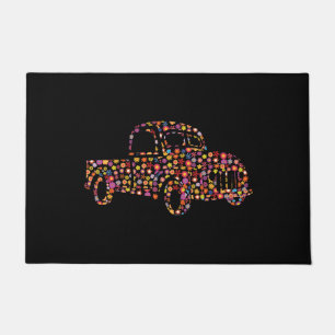 Altes Lieferwagen LKW Blume Muster Fußmatte