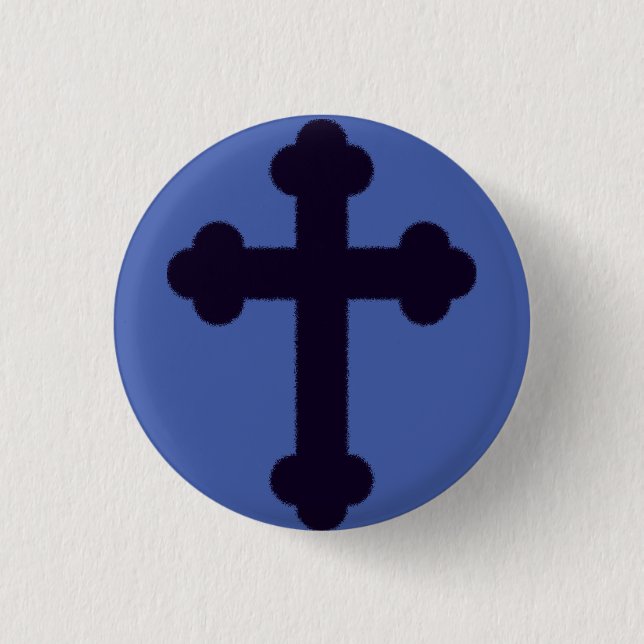 Altes lila christliches Kreuz Button (Vorderseite)