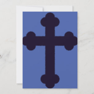 Altes lila christliches Kreuz Einladung