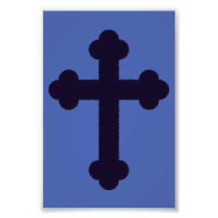Altes lila christliches Kreuz Fotodruck