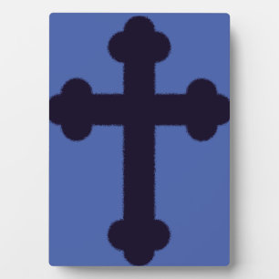 Altes lila christliches Kreuz Fotoplatte