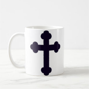 Altes lila christliches Kreuz Kaffeetasse