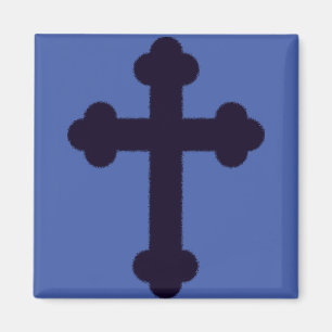 Altes lila christliches Kreuz Magnet