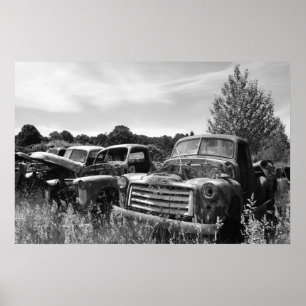 Altes LKWsjunkyard-Plakat Poster