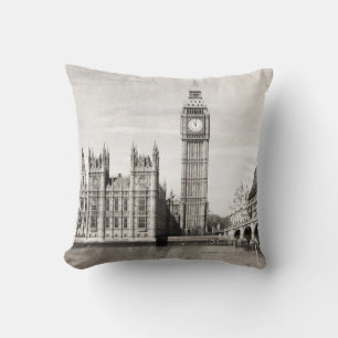 Altes London, schwarz und weiß. Kissen