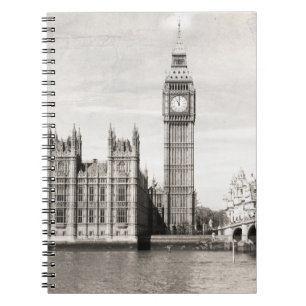 Altes London, schwarz und weiß. Notizblock