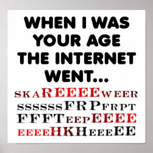 Altes lustiges Internet-Poster Poster
