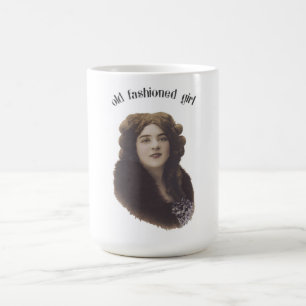 Altes Mädchen Vintage Schöne Frau Foto Kaffeetasse