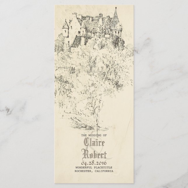 Altes Märchenschloss Hochzeitsprogramme Programm (Vorderseite)