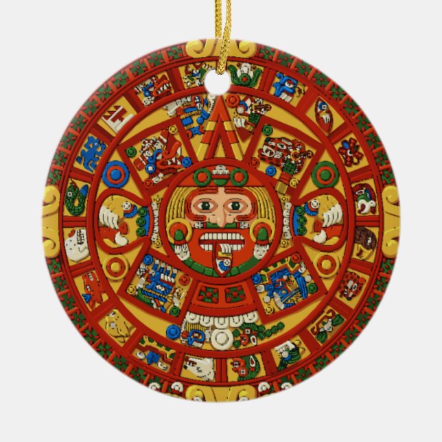 Altes Maya-Aztec-Symbol Keramikornament (Vorne)