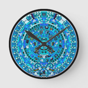 Altes Mayamaya-Kalender-Symbol-Wanduhr ~ Runde Wanduhr