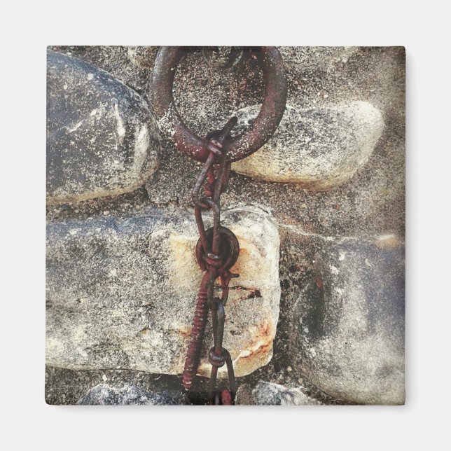 Altes Metall und Steine Magnet (Vorne)