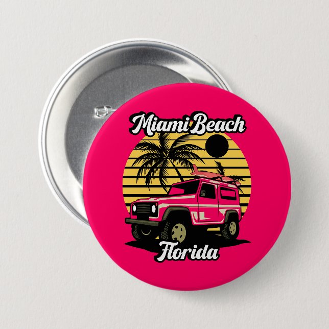 Altes Miami Beach Florida Button (Vorne & Hinten)