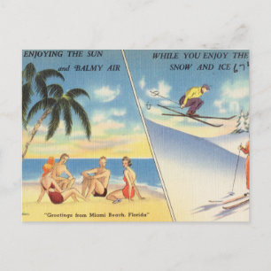 Altes Miami Beach, Florida Postkarte