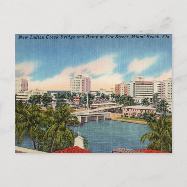 Altes Miami Beach, Florida Postkarte (Vorderseite)