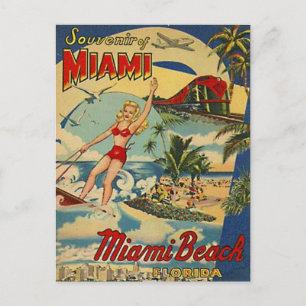 Altes Miami Beach, Florida, USA - Postkarte
