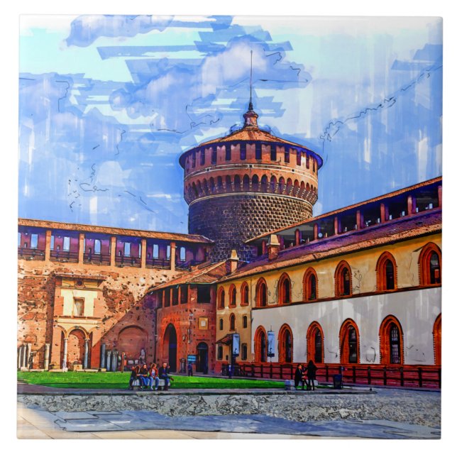 Altes mittelalterliches Schloss Sforza, Mailand, I Fliese (Vorderseite)