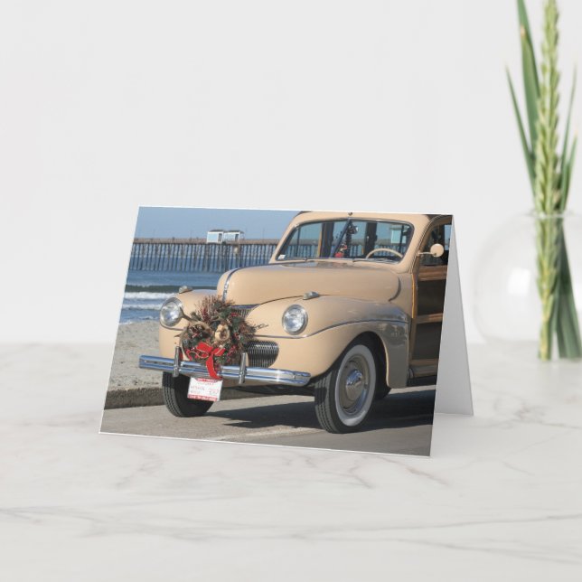 Altes Mode-Weihnachten Feiertagskarte (Vorderseite)