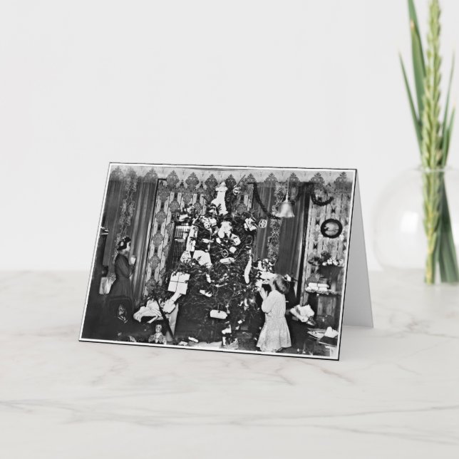 Altes Mode-Weihnachten Feiertagskarte (Vorderseite)