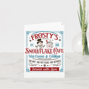 Altes modisches Frosty's Snowflake Café Coffee Lov Karte
