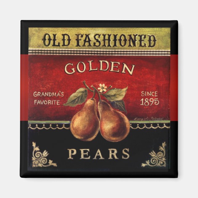 Altes modisches Golden Pears Vintag Magnet (Vorne)
