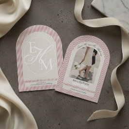 Altes Money Script Red Strip Foto Save the Date Einladung