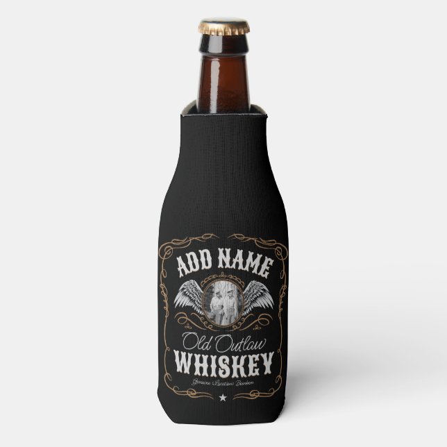 Altes Moonshine Whiskey-Etikett und FOTO Familienn Flaschenkühler (Flaschenvorderseite)
