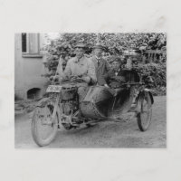 Altes Motorrad mit Beiwagen Vintages B&W Foto