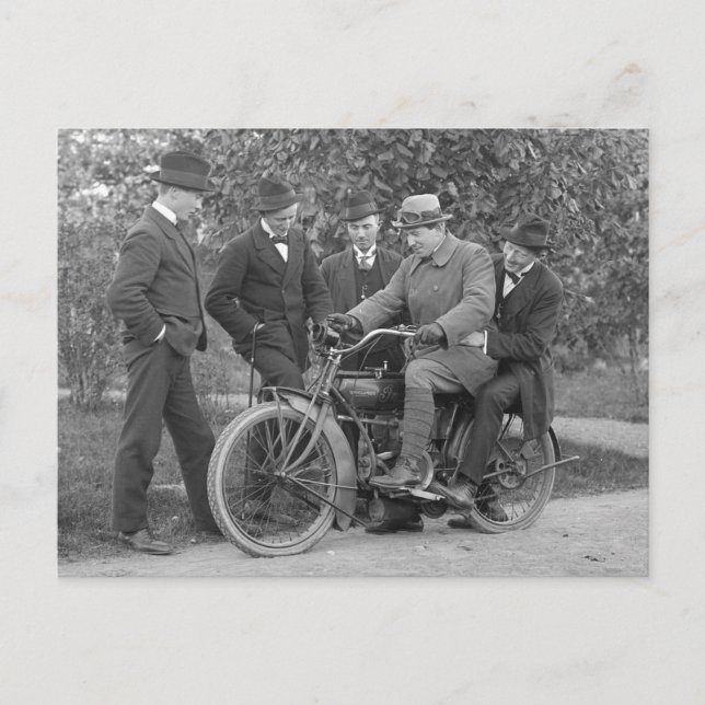 Altes Motorrad Vintages Foto Postkarte (Vorderseite)