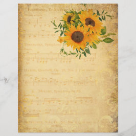 Altes Musikblatt & Sonnenblumen Scrapbook