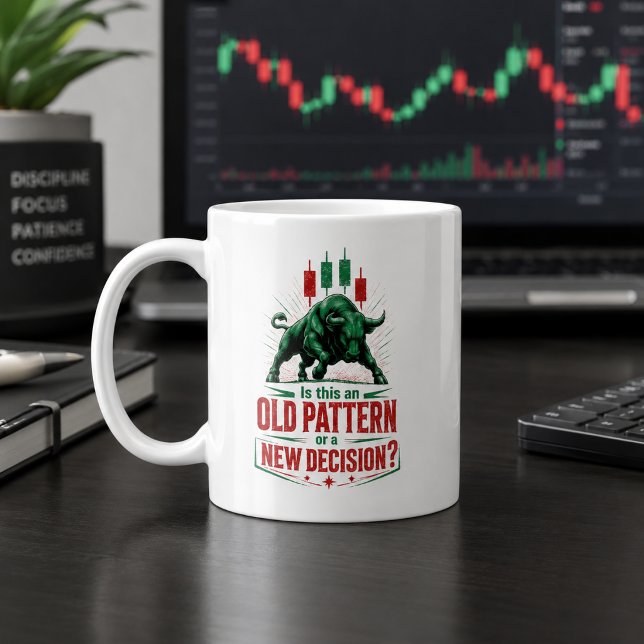 Altes Muster oder neue Entscheidung Bull Trading M Kaffeetasse (Von Creator hochgeladen)