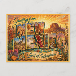 Altes New Mexico Gruß Von Postkarte