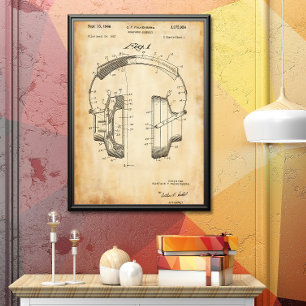 Altes Papier   Kopfhörer-Patent Poster