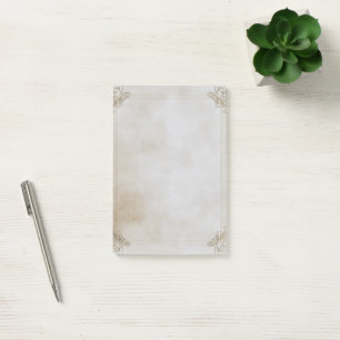 Altes Papier mit elegantem Rahmen Post-it Klebezettel