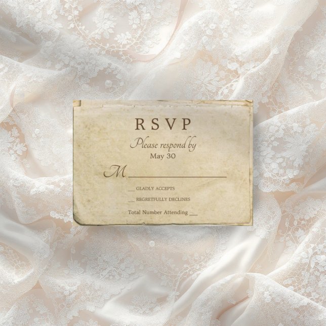Altes Papier rustikale Hochzeitskarte RSVP Karte (Von Creator hochgeladen)