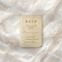 Altes Papier rustikale Hochzeitskarte RSVP Karte